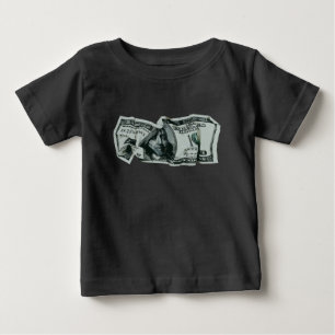 Camiseta Para Bebê Design Moderno da Nota de $100 Amassada