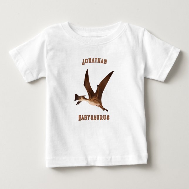 Camiseta Para Bebê design moderno estiloso monograma Babysaurs branco (Frente)