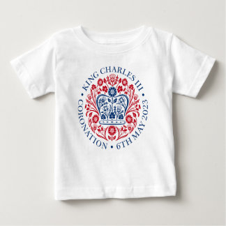 Camiseta Para Bebê Design oficial da coroação King Charles III