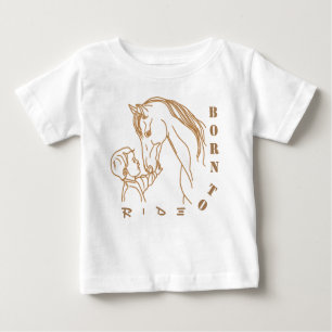 Camiseta Para Bebê Design para Bebês e Cavalo Adoráveis - Nascer para