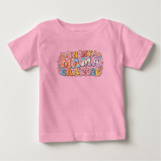 Camiseta Para Bebê Design Retro da Era da Minha Mãe 2026 Groovy Mater