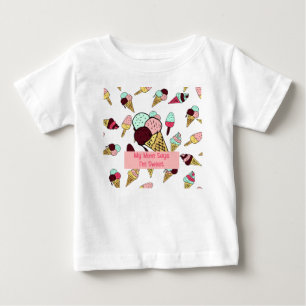 Camiseta Para Bebê Design sorvete para Menina