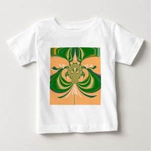 Camiseta Para Bebê Design verde amarelo.
