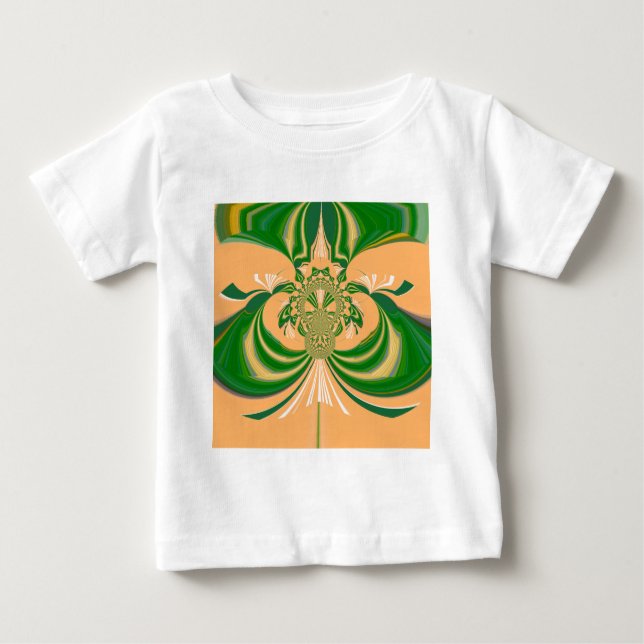Camiseta Para Bebê Design verde amarelo. (Frente)