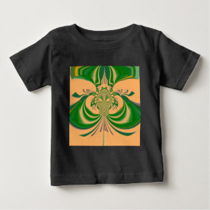 Camiseta Para Bebê Design verde amarelo.