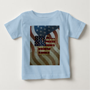 Camiseta Para Bebê Design Vintage Dia da Independência 4 de Julho