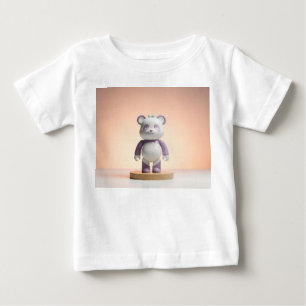 Camiseta Para Bebê Designer Panda Brinquedo de Vinil Acabamento em Po