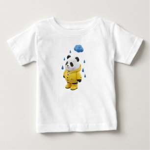 Camiseta Para Bebê Designer Panda Brinquedo de Vinil com Impermeável