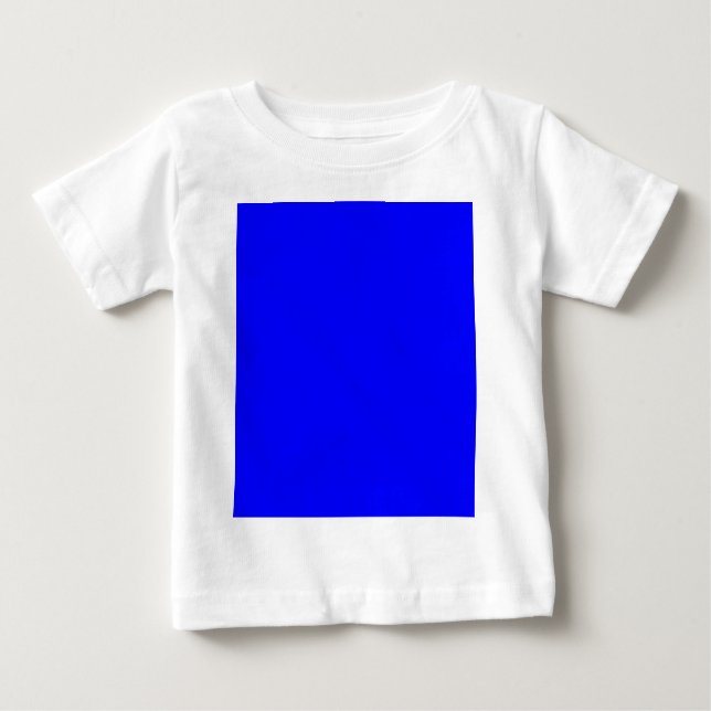 Camiseta Para Bebê Designer Personalizado de Cor Azul (Frente)