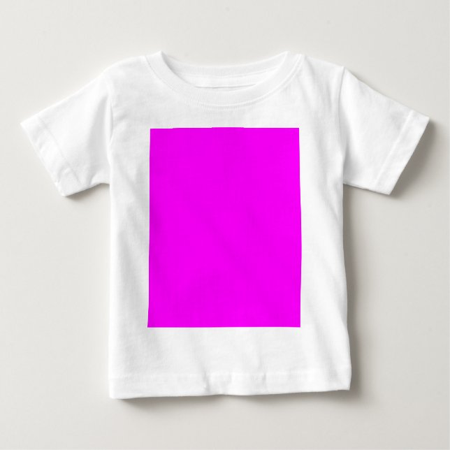 Camiseta Para Bebê Designer Personalizado de Cor Rosa Quente (Frente)