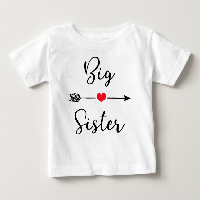 Camiseta Para Bebê Designs Irmãs Grandes (Frente)