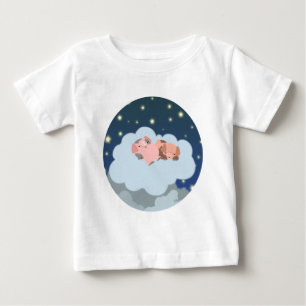 Camiseta Para Bebê Desmoronando Cartoon de Leitões
