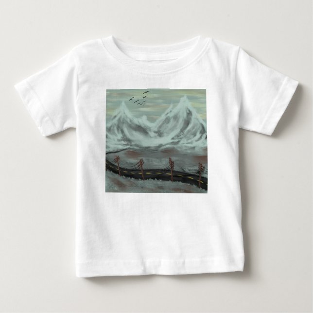 Camiseta Para Bebê Desolar estrada (Frente)