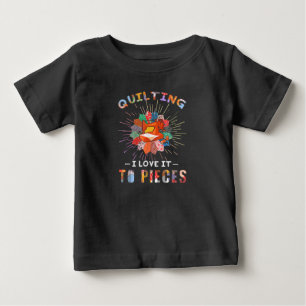 Camiseta Para Bebê Despejo E Costura Eu Amo A Pedaços