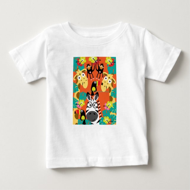 Camiseta Para Bebê Desperdício de animais da selva (Frente)