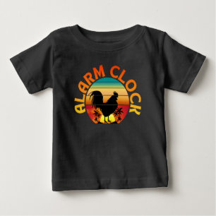 CAMISETA PARA BEBÊ DESPERTADOR GALO DA MANHÃ VINTAGE FRANGO