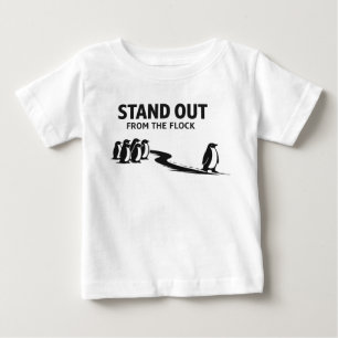 Camiseta Para Bebê Destacar-se do Rebanho – Motivação de Pinguim Mini