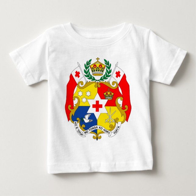 Camiseta Para Bebê Detalhe da brasão de Tonga (Frente)