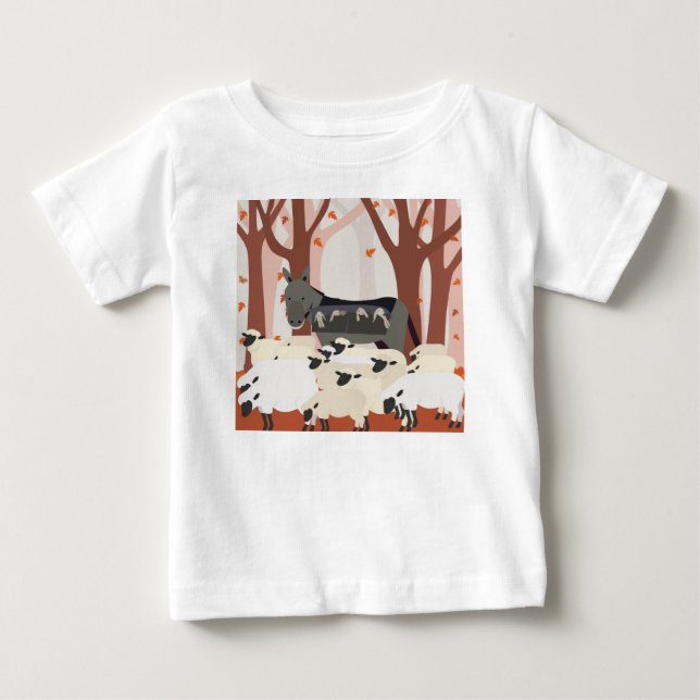 Camiseta Para Bebê Detentor de ovinos (Frente)