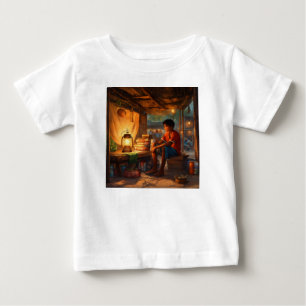 Camiseta Para Bebê "Determinação sob o brilho da Lanterna"