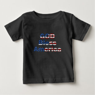 Camiseta Para Bebê Deus abençoe América julho 4° Glitter