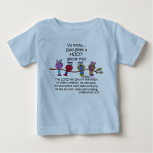 Camiseta Para Bebê Deus dá uma coruja
