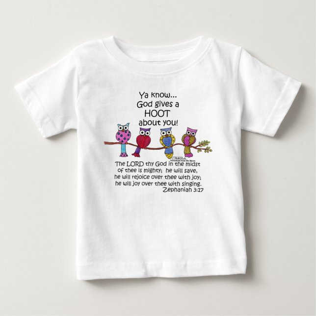 Camiseta Para Bebê Deus dá uma coruja (Frente)