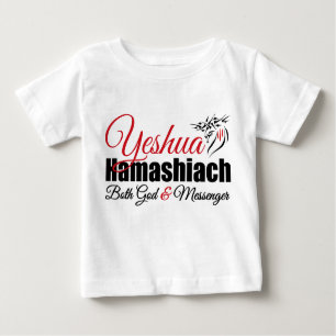 Camiseta Para Bebê Deus de Yeshua Hamashiach e t-shirt do mensageiro