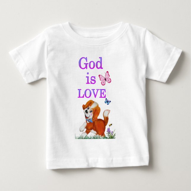 Camiseta Para Bebê Deus é amor (Frente)