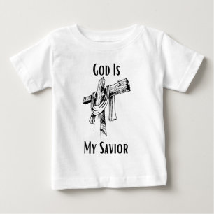 Camiseta Para Bebê Deus É Minha Bíblia De Salvamento Cristã