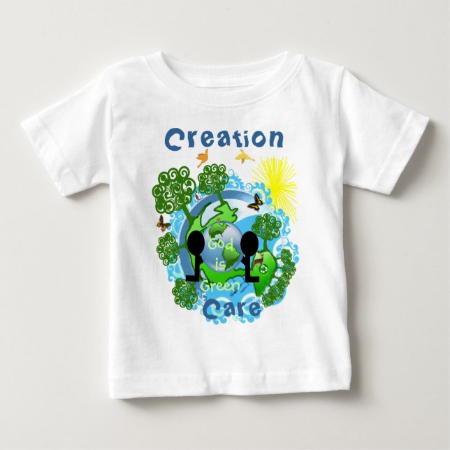 Camiseta Para Bebê Deus é Verde~Vencedor do Prêmio TBA cust... - Pers (Frente)
