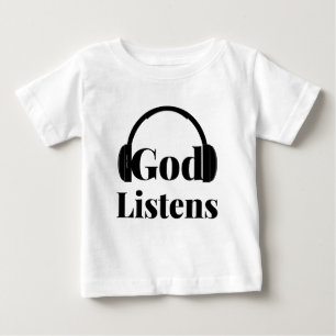 Camiseta Para Bebê Deus Escuta Cota Baseada Na Fé
