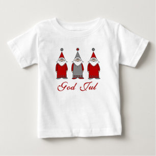 Camiseta Para Bebê Deus Jul Bonito Engraçado Tomten Natal Norueguês