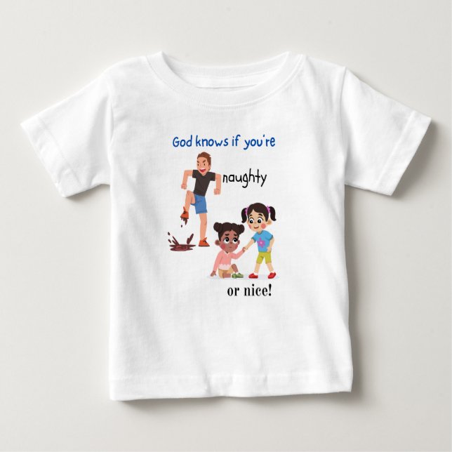 Camiseta Para Bebê Deus sabe (Frente)