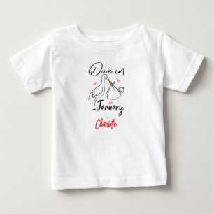 Camiseta Para Bebê Devida Em Janeiro Carregando De Swan Cute Um Bebê