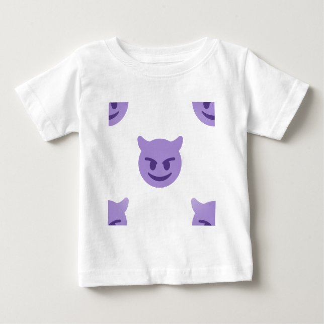 Camiseta Para Bebê devil emoji (Frente)