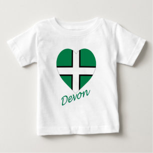Camiseta Para Bebê Devon Flag Heart com Name