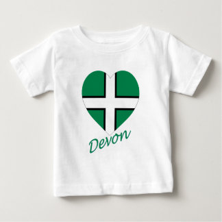 Camiseta Para Bebê Devon Flag Heart com Name