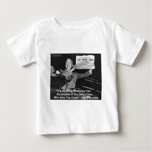 Camiseta Para Bebê Dewey Beats Truman Engraçado Oferece Botões De Cam