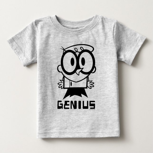 Camiseta Para Bebê Dexter "Genius" - Gráfico de Contorno (Frente)