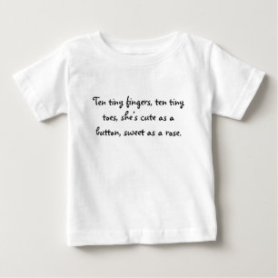 Camiseta Para Bebê Dez dedos minúsculos, dez dedos do pé minúsculo