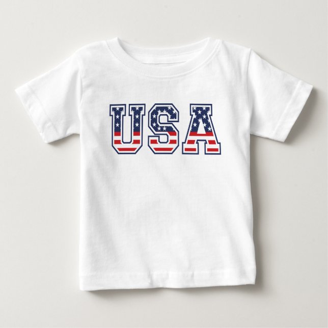 Camiseta Para Bebê Dia 4 de julho da Independência dos EUA (Frente)