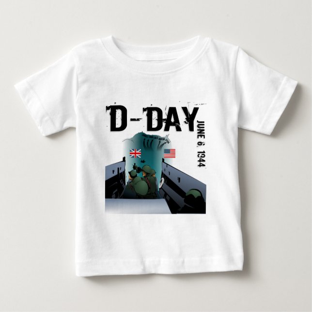 Camiseta Para Bebê DIA-D 6 de junho de 1944 (Frente)