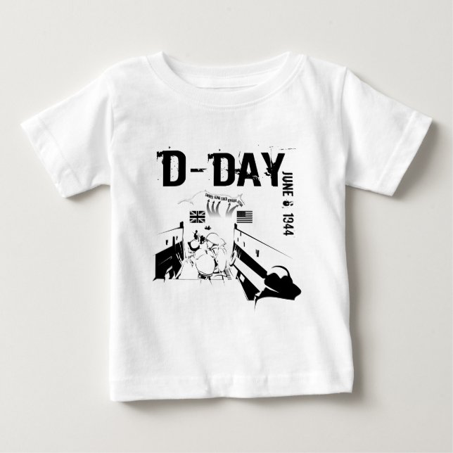 Camiseta Para Bebê DIA-D 6 de junho de 1944 (Frente)