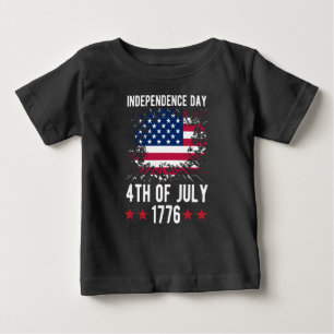 Camiseta Para Bebê Dia da Independência 4 de Julho 1776-68925