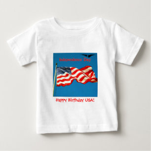 Camiseta Para Bebê Dia da Independência Feliz Aniversário dos EUA C