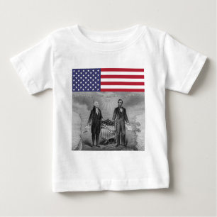 Camiseta Para Bebê Dia da Independência George Washington Abraham Lin