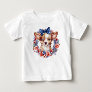 Camiseta Para Bebê Dia da Independência Patriótica 4 de julho dos EUA