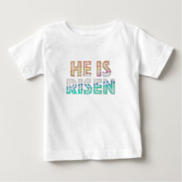 Camiseta Para Bebê Dia da páscoa - Ele é Risen