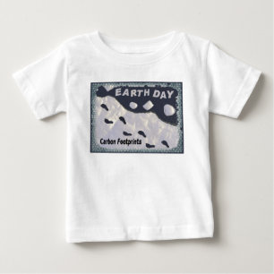 Camiseta Para Bebê Dia da Terra - Pegadas de Carbono